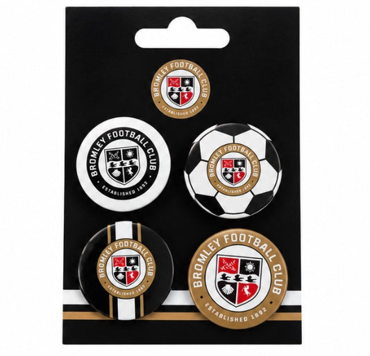 4 Piece Pack Button Badges
