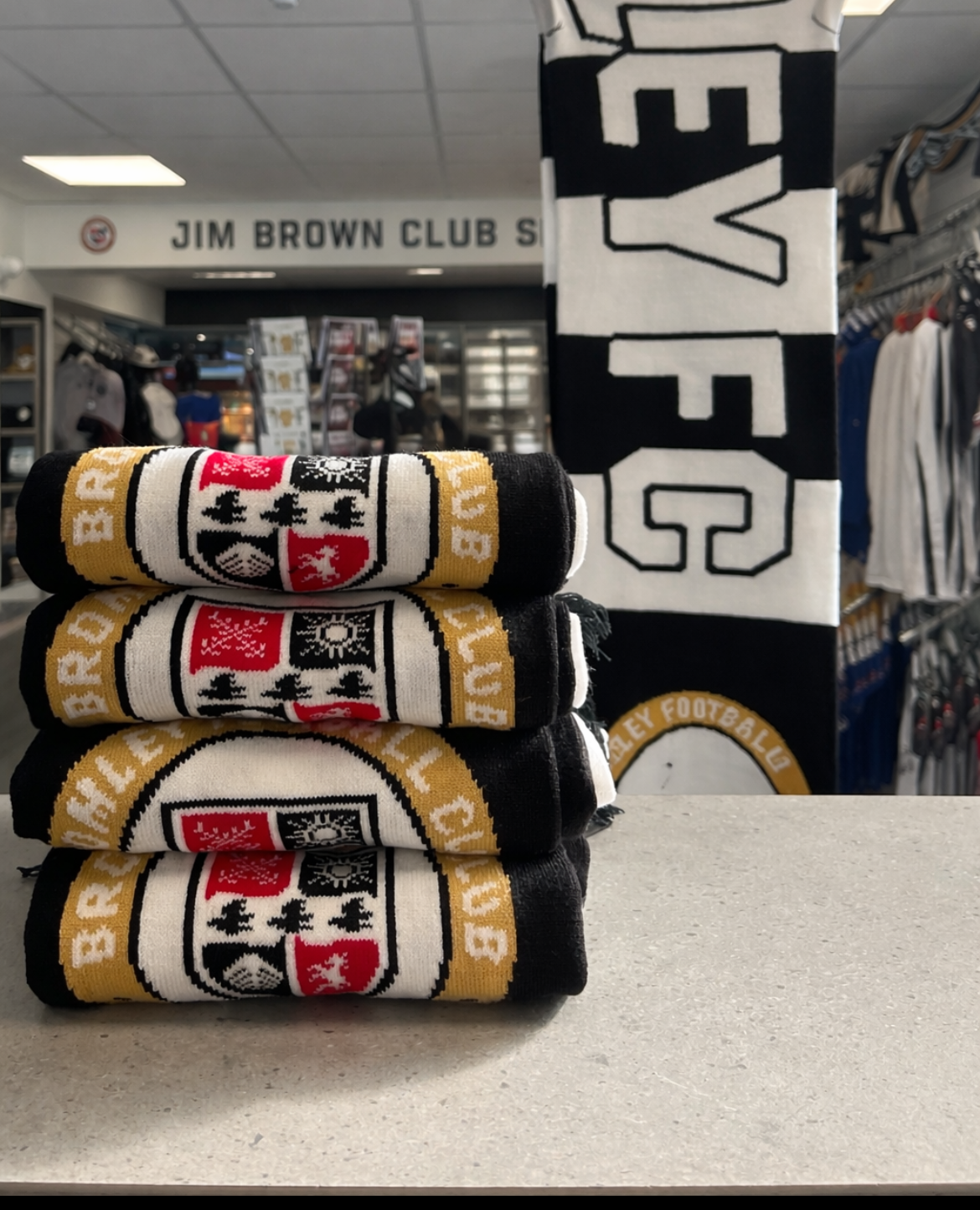 Bromley FC Black and White Striped Scarf